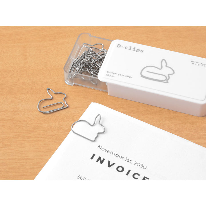Midori D-clips Rabbit A — Midori paper clip — premium stationery and lifestyle, at Cityluxe Singapore