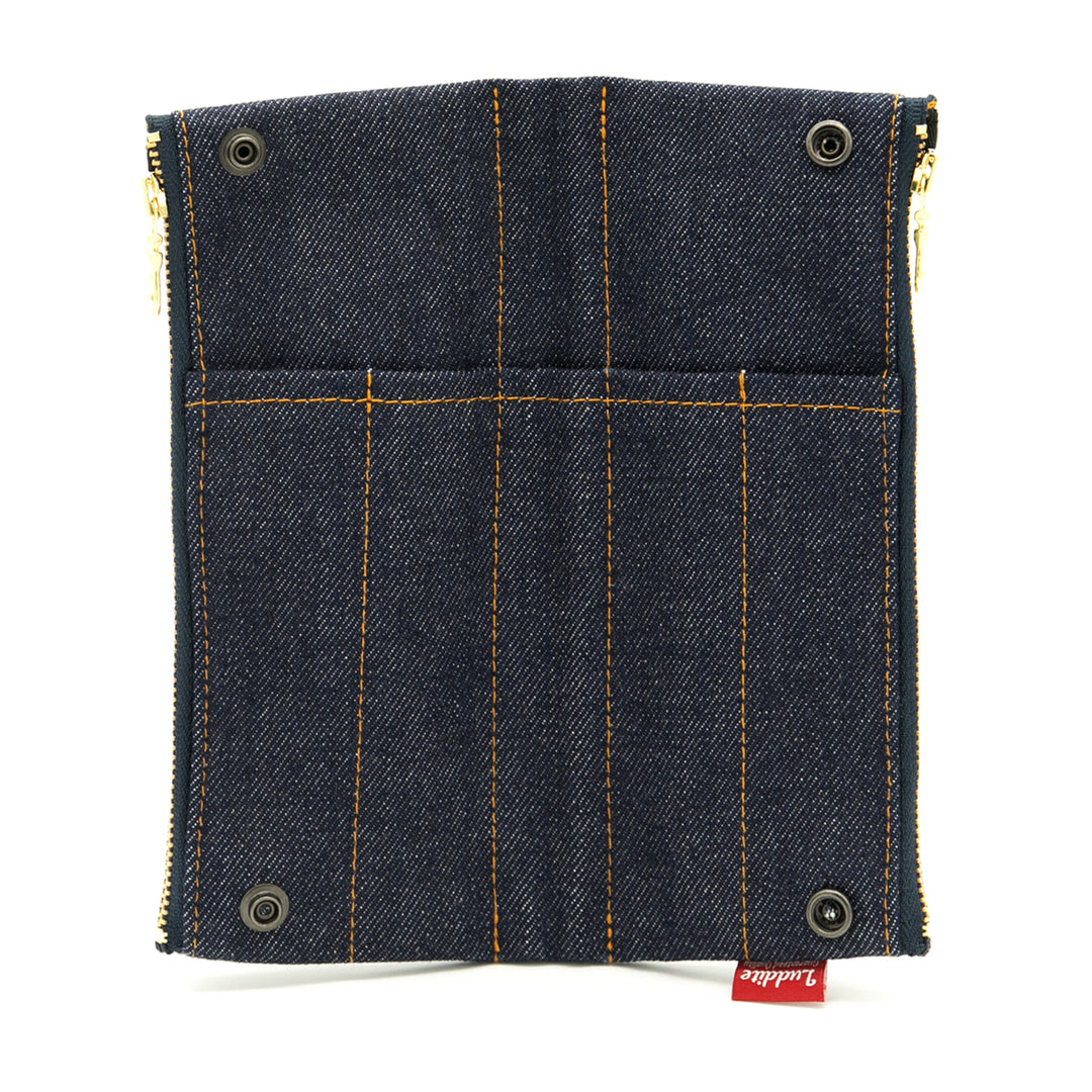 Luddite Authentic Denim Folding Pen Case - Okayama Denim — writing at an angle