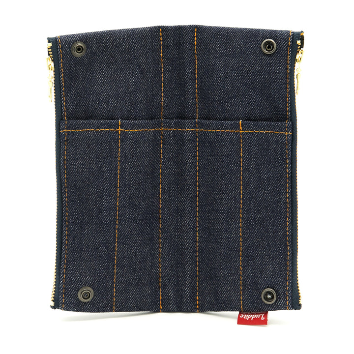 Luddite Authentic Denim Folding Pen Case - Okayama Denim — writing at an angle