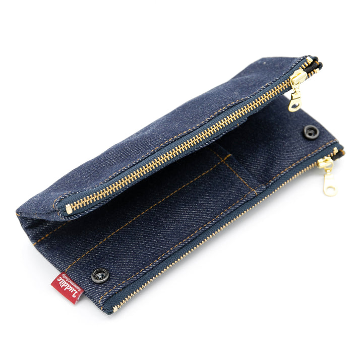 Luddite Authentic Denim Folding Pen Case - Okayama Denim — tip detail
