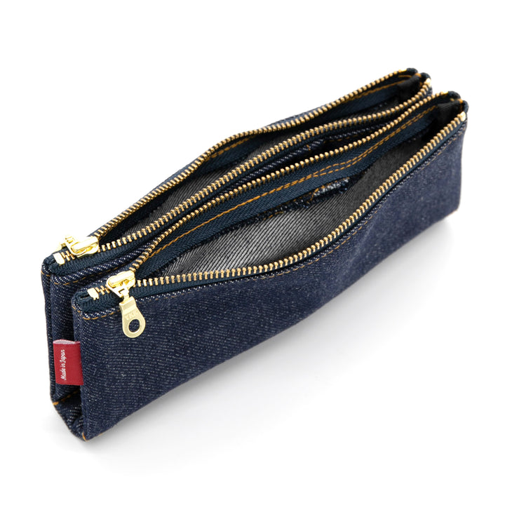 Luddite Authentic Denim Folding Pen Case - Okayama Denim — with packaging