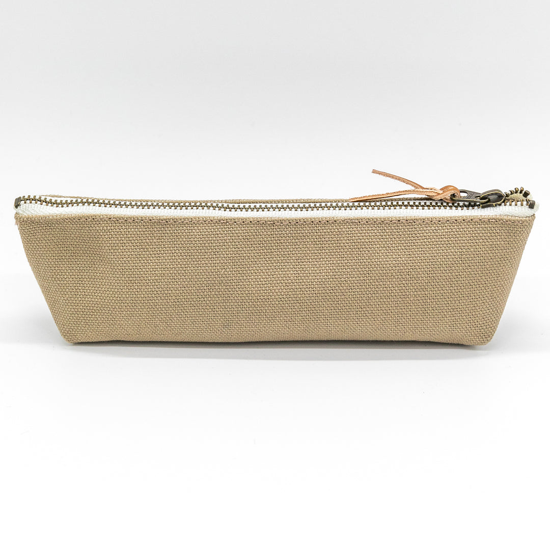 Luddite Kurashiki Canvas Pen Case S in Greige — Luddite pencil — quality graphite writing pencil, at Cityluxe Singapore