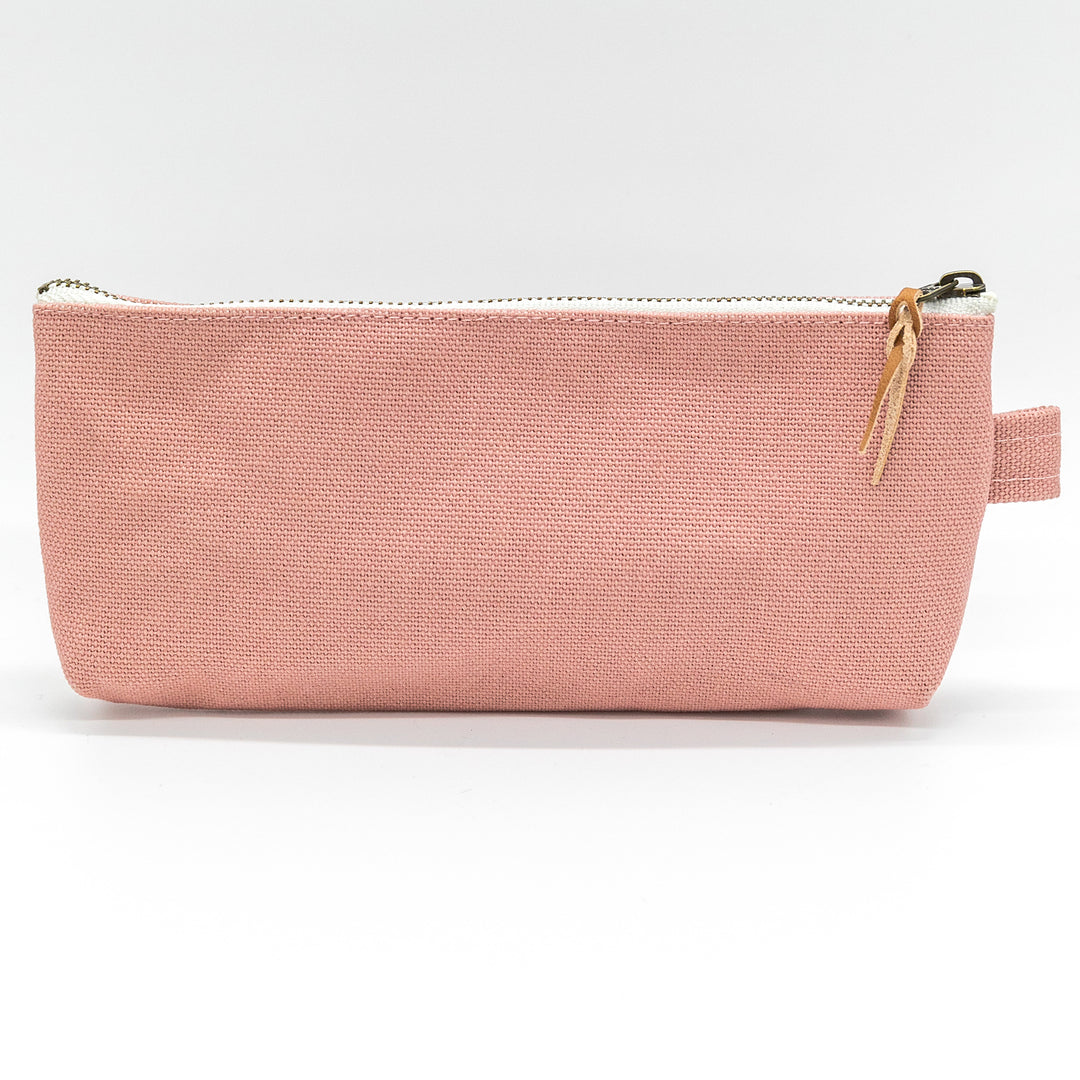 Luddite Kurashiki Canvas Pen Case M - Smoky Pink — lead extended