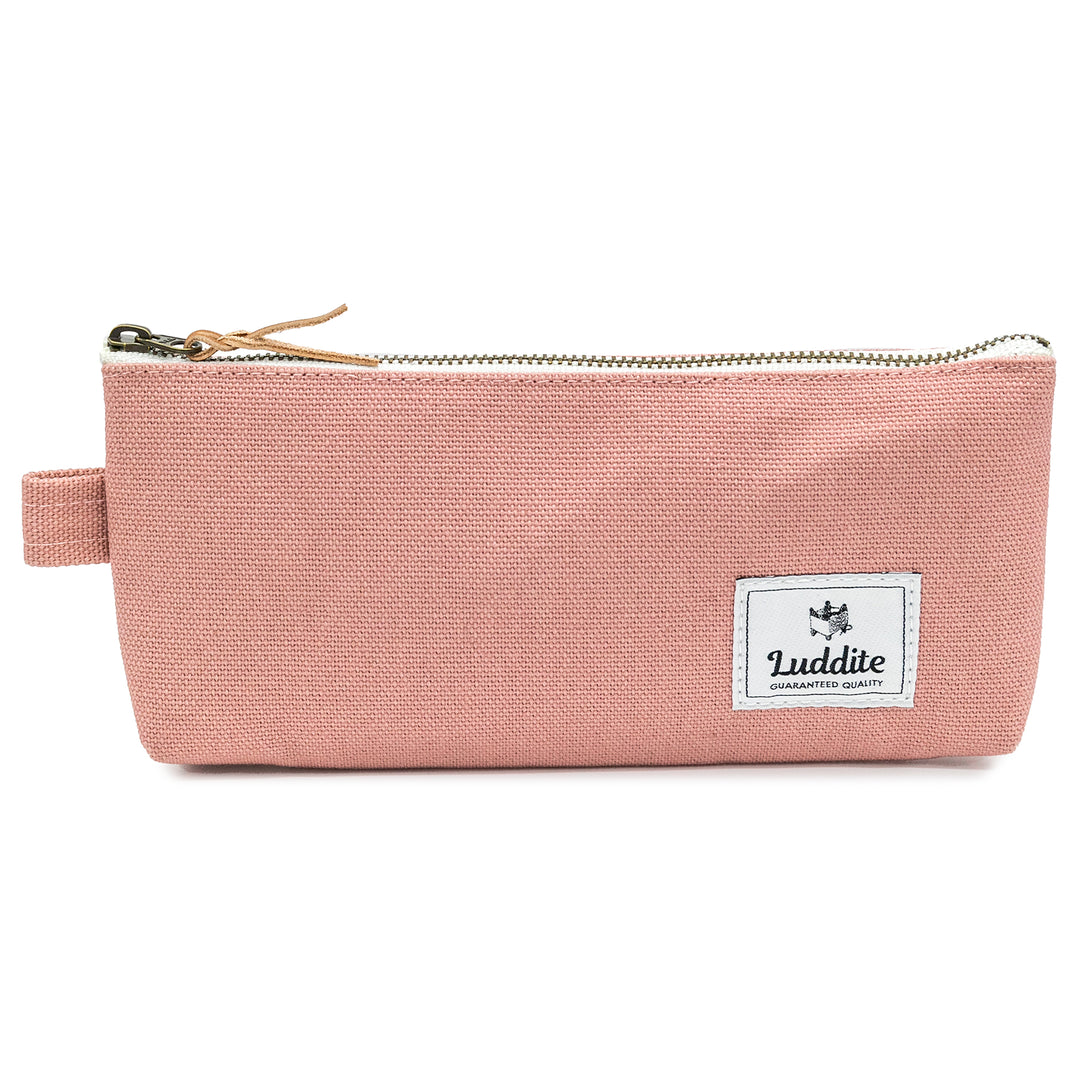 Luddite Kurashiki Canvas Pen Case M in Smoky Pink — Luddite pencil — quality graphite writing pencil, at Cityluxe Singapore