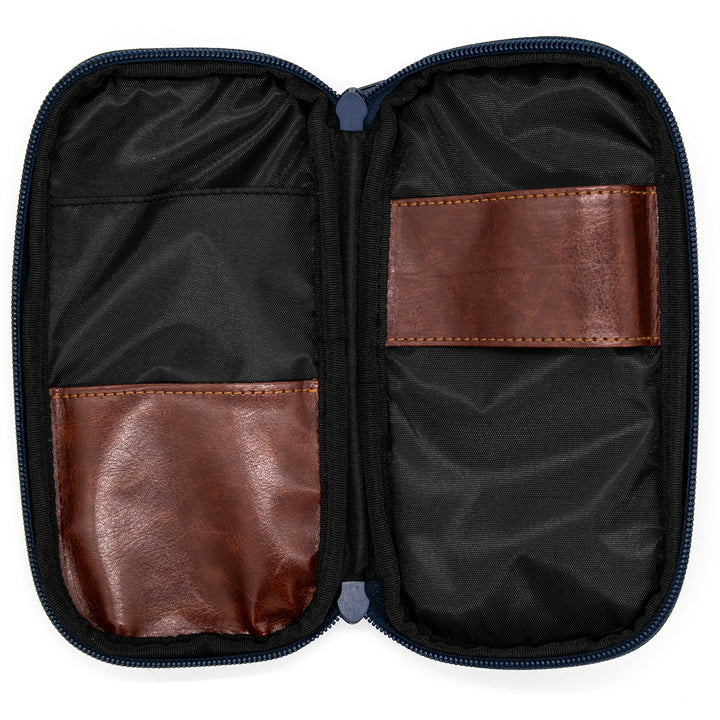 Luddite Round Zip Pencase Okayama Denim - Denim — barrel detail