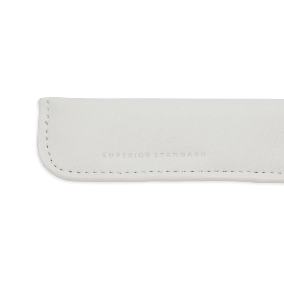 Luddite Superior Standard PU Leather Pen Holder - White — tip detail