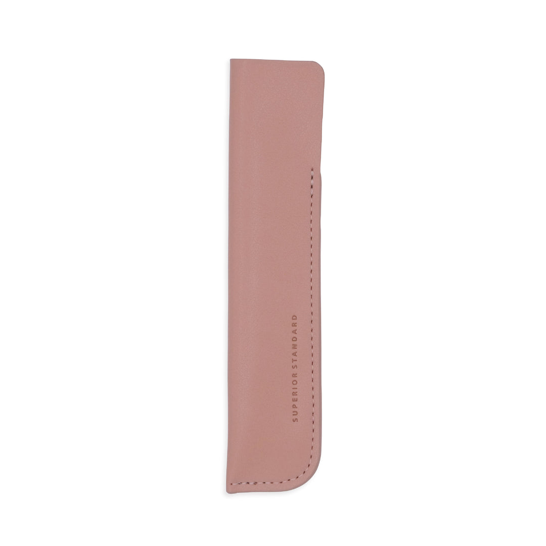 Luddite Superior Standard PU Leather Pen Holder in Deep Pink (Smoky Pink) — Luddite pencil — quality graphite writing pencil, at Cityluxe Singapore