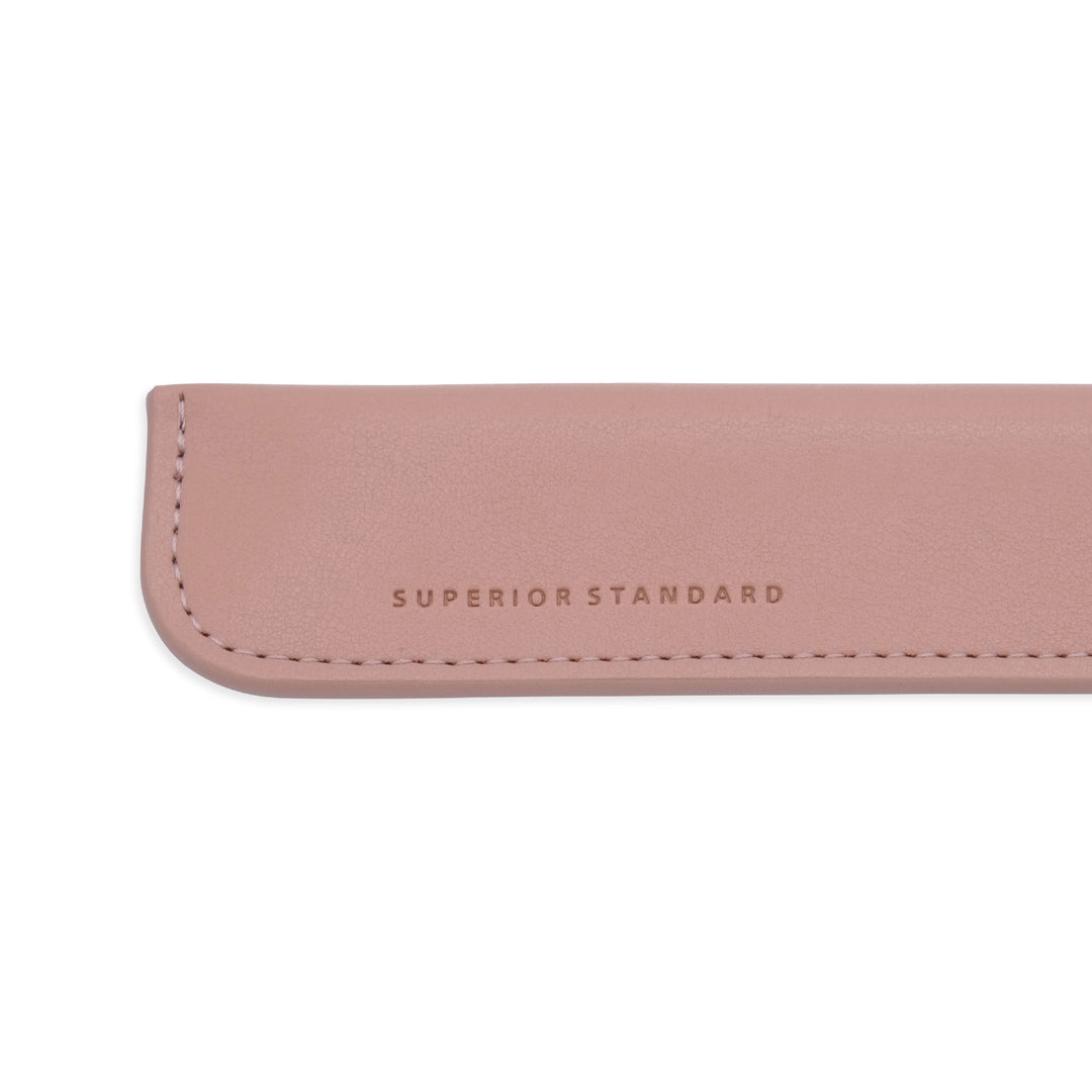 Luddite Superior Standard PU Leather Pen Holder - Deep Pink (Smoky Pink) — tip detail