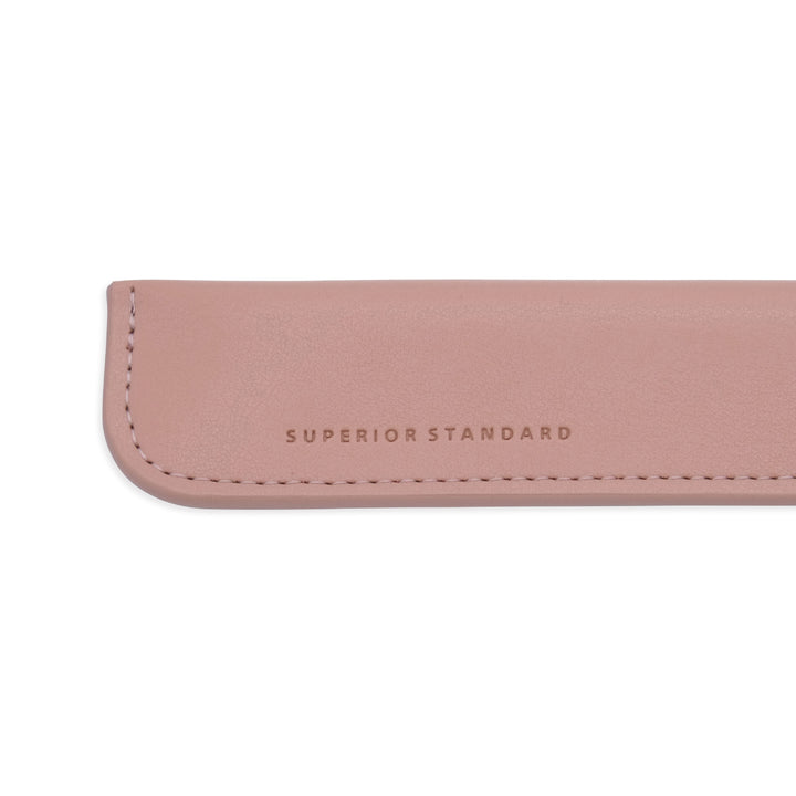 Luddite Superior Standard PU Leather Pen Holder - Deep Pink (Smoky Pink) — tip detail