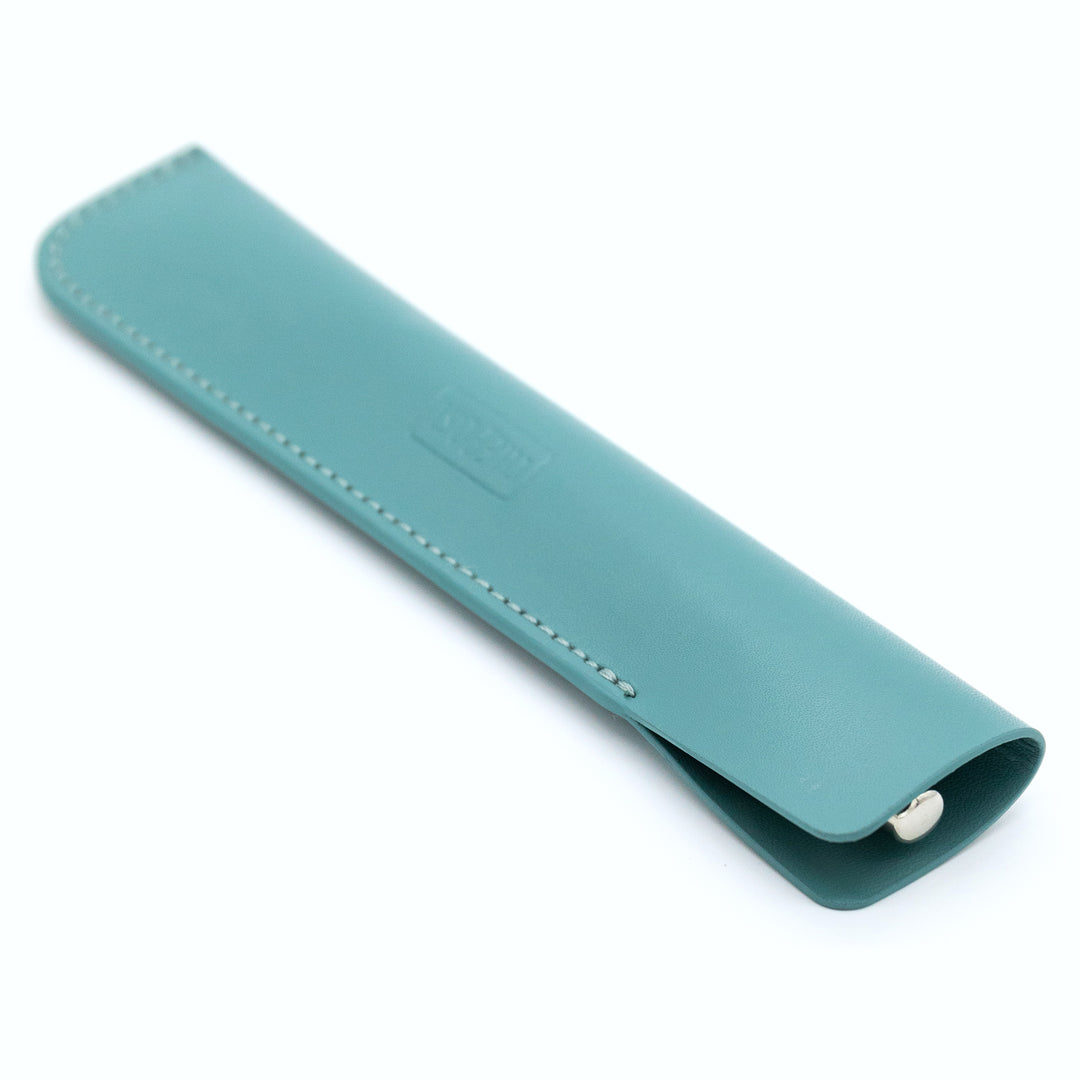 Luddite THE POST Bonded Leather Fiber Pen Sheath - Teal — with packaging