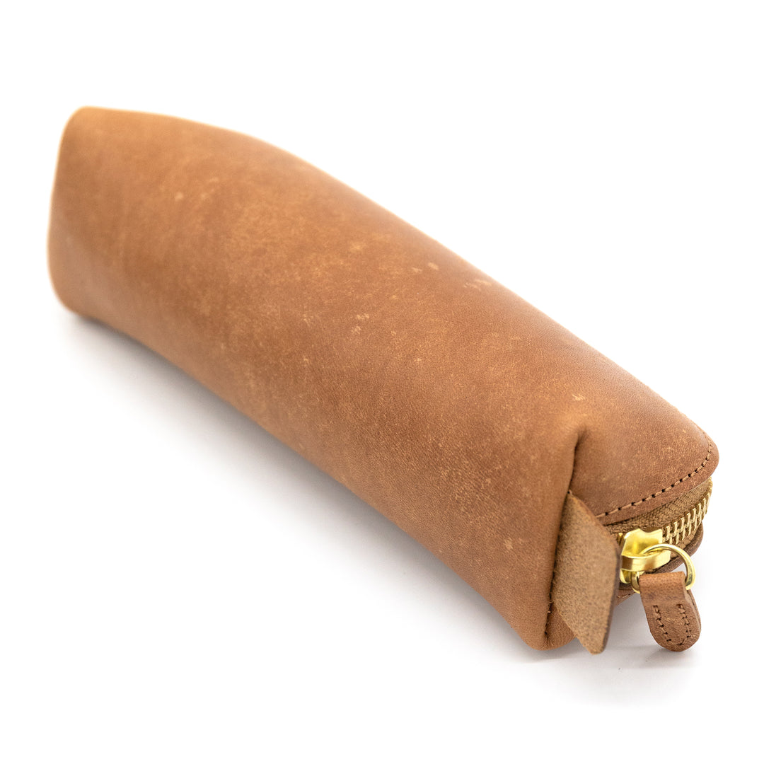 Luddite MAYA Arch Pencase - Whisky Brown — with packaging