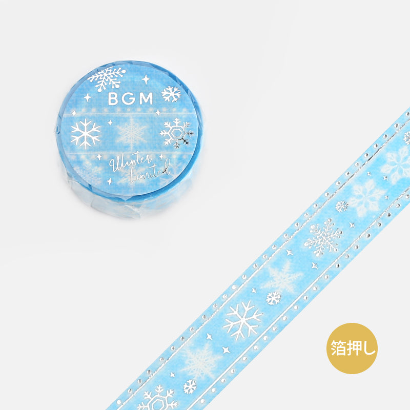 BGM Winter Limited Masking Tape in Snow Embroidery — BGM masking tape — decorative paper tape for journaling and scrapbooking, at Cityluxe Singapore