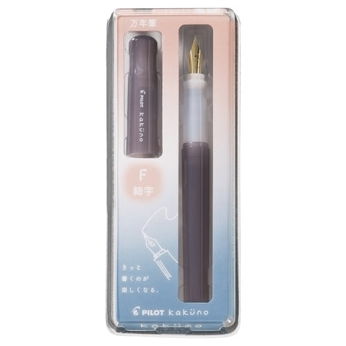 Pilot Kakuno Fountain Pen - Madoromi Brown — with packaging