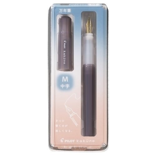 Pilot Kakuno Fountain Pen - Madoromi Brown — writing at an angle