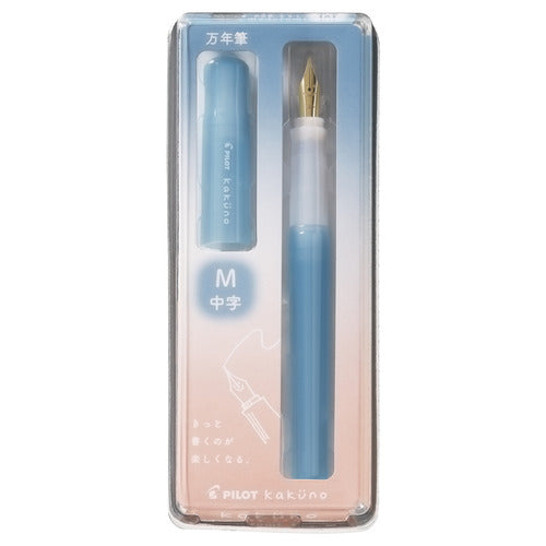 Pilot Kakuno Fountain Pen - Madoromi Light Blue — writing at an angle