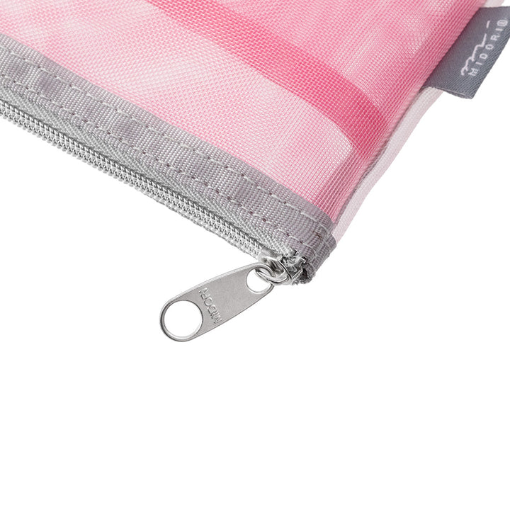 Midori Pen &amp; Tool Pouch Mesh in Pink — Midori carrying pouch — stationery storage and organisation, at Cityluxe Singapore