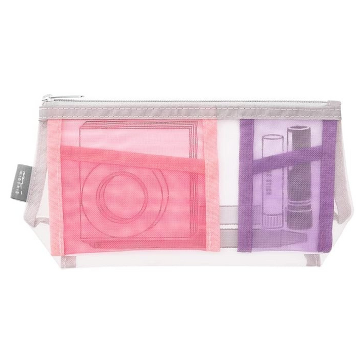 Midori Pen &amp; Tool Pouch Mesh with Gusset - Pink