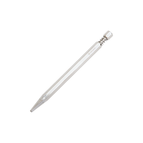 Load image into Gallery viewer, Ystudio Classic Revolve Ballpoint Pen Spring - Shiny Silver (Limited Edition)
