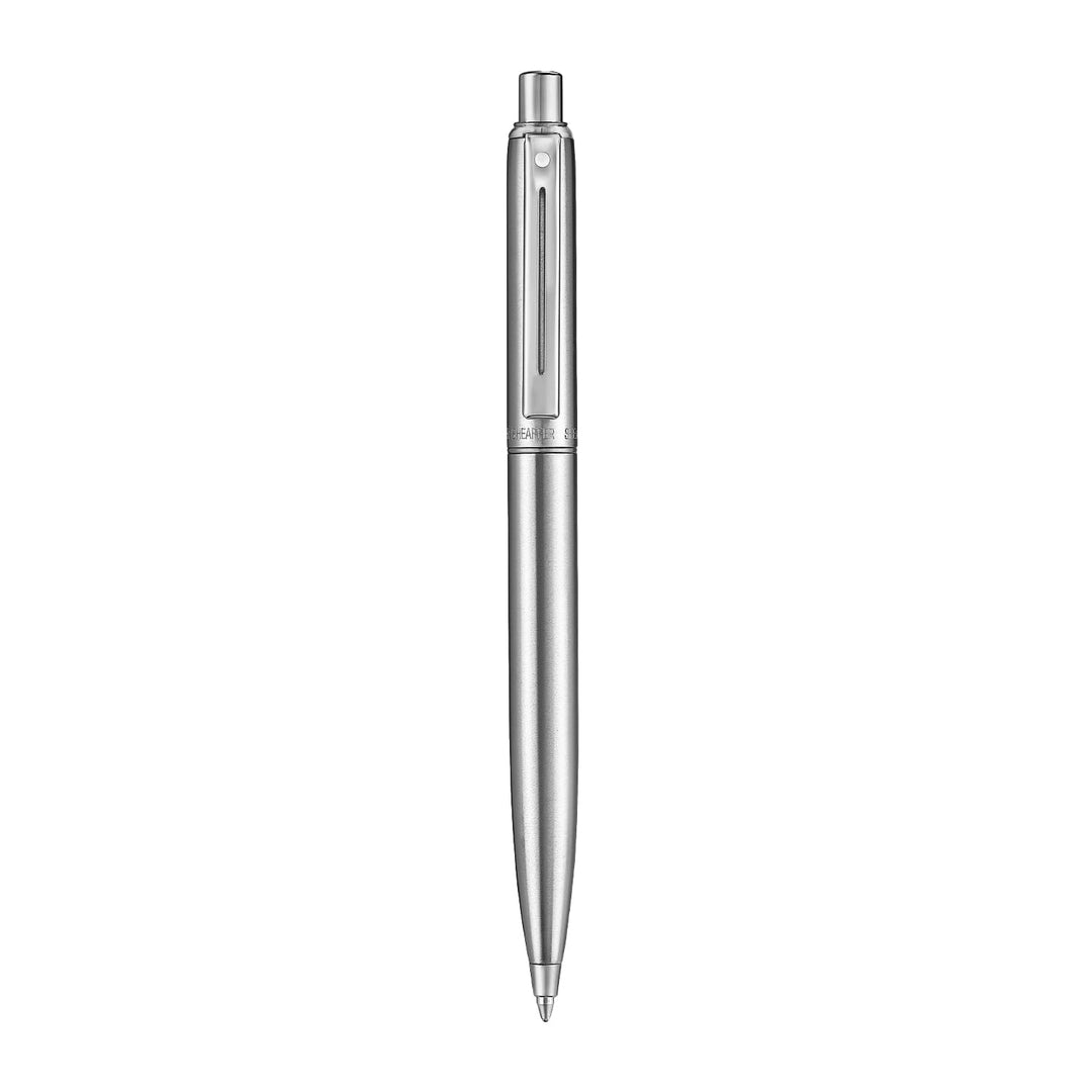 Sheaffer Sentinel Metal 330 Brushed Chrome Ballpoint Pen with Chrome Trims (WW31) — Sheaffer ballpoint pen — reliable smooth-writing everyday pen, at Cityluxe Singapore