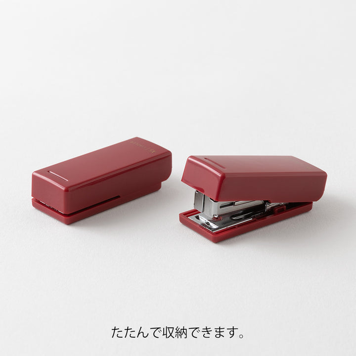Midori XS Compact Stapler Dark Red A — detail view