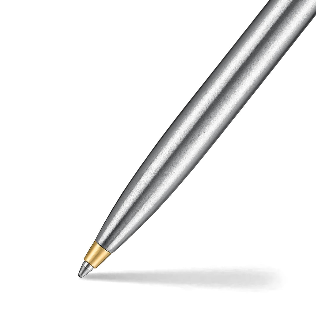 Sheaffer Sentinel Metal 333 Brushed Chrome Ballpoint Pen with Gold Trims (WW31) — Sheaffer ballpoint pen — reliable smooth-writing everyday pen, at Cityluxe Singapore