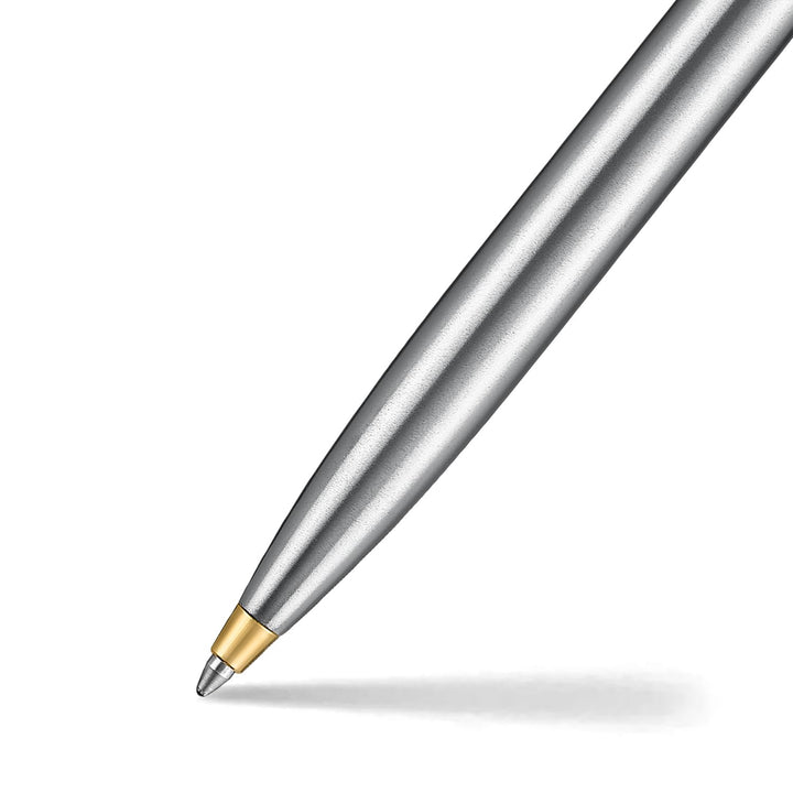 Sheaffer Sentinel Metal 333 Brushed Chrome Ballpoint Pen with Gold Trims (WW31) — Sheaffer ballpoint pen — reliable smooth-writing everyday pen, at Cityluxe Singapore