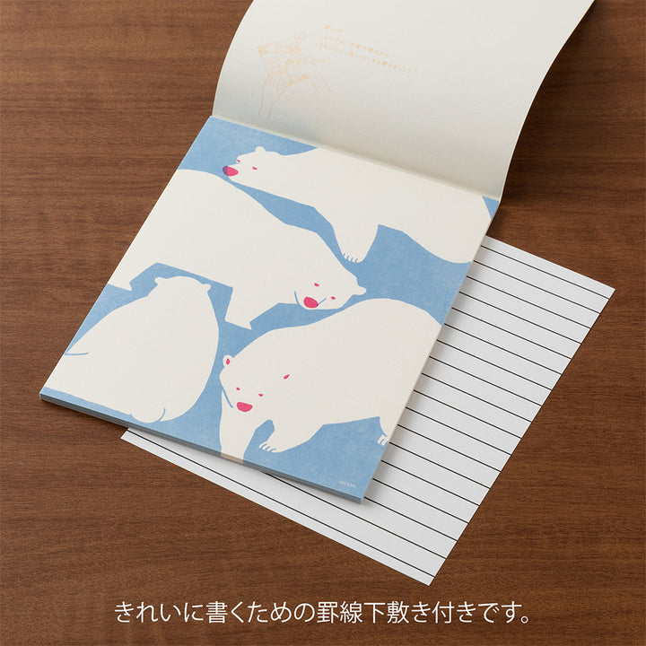 MIDORI Kimagure Easy &amp; Cozy Letter Pad in Polar Bear — Midori letter pad — premium stationery and lifestyle, at Cityluxe Singapore