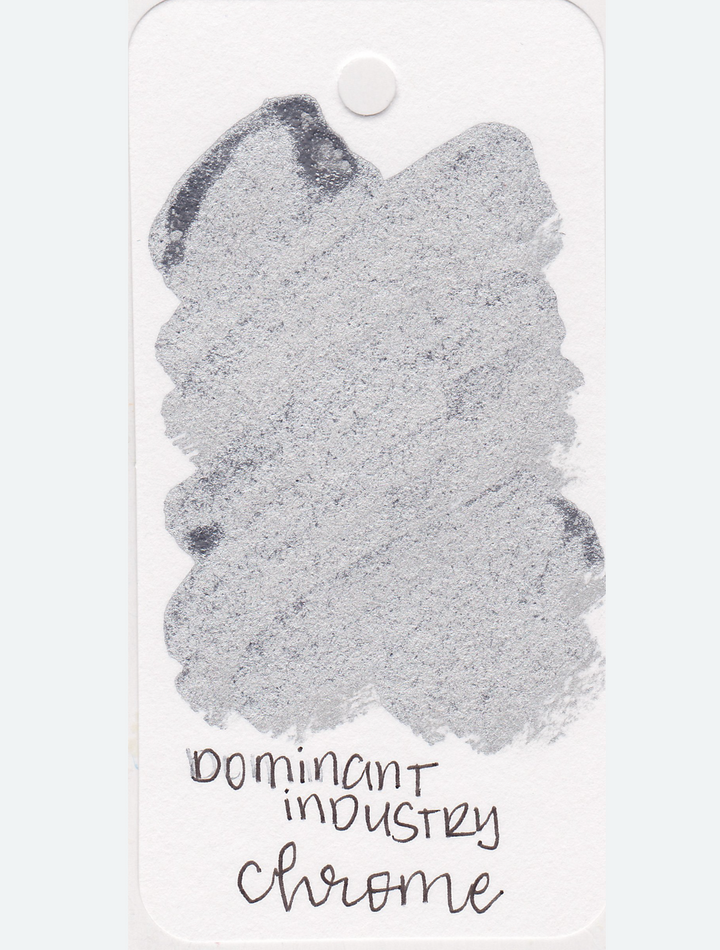 Dominant Industry Mirror 25ml Ink Bottle (for Dip Pen) in Chrome — Dominant Industry fountain pen ink — premium bottled ink for writing, at Cityluxe Singapore