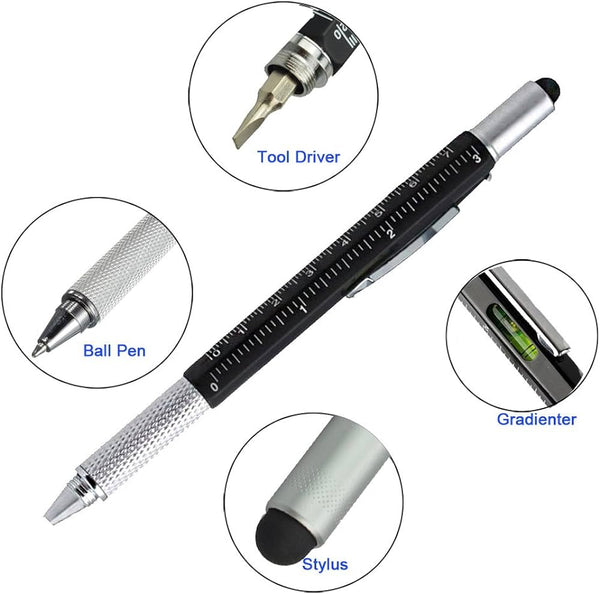 将图片加载到图库查看器，Monteverde S-115 7-in-1 Plastic Tool Ballpoint Pen with Stylus Black
