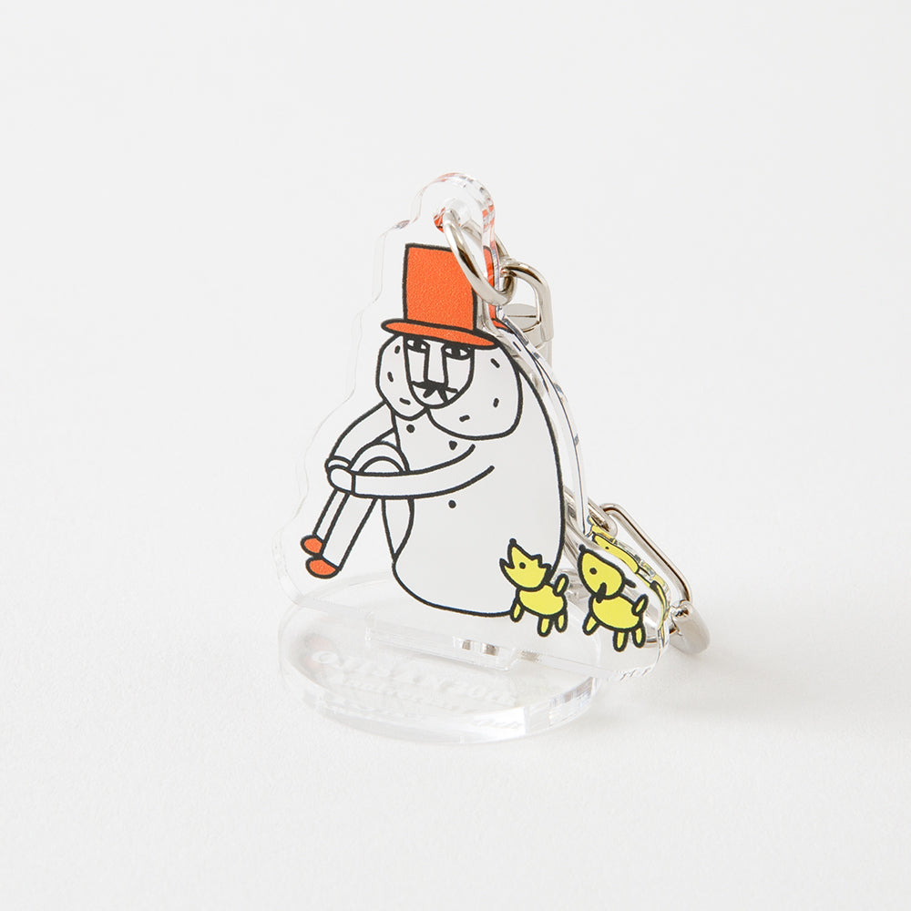 Midori Ojisan 30th Anniversary Acrylic Keychain Sit Cross-Legged