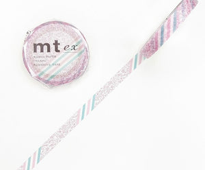 MT EX Washi Tape Pink  - Flower Stripe