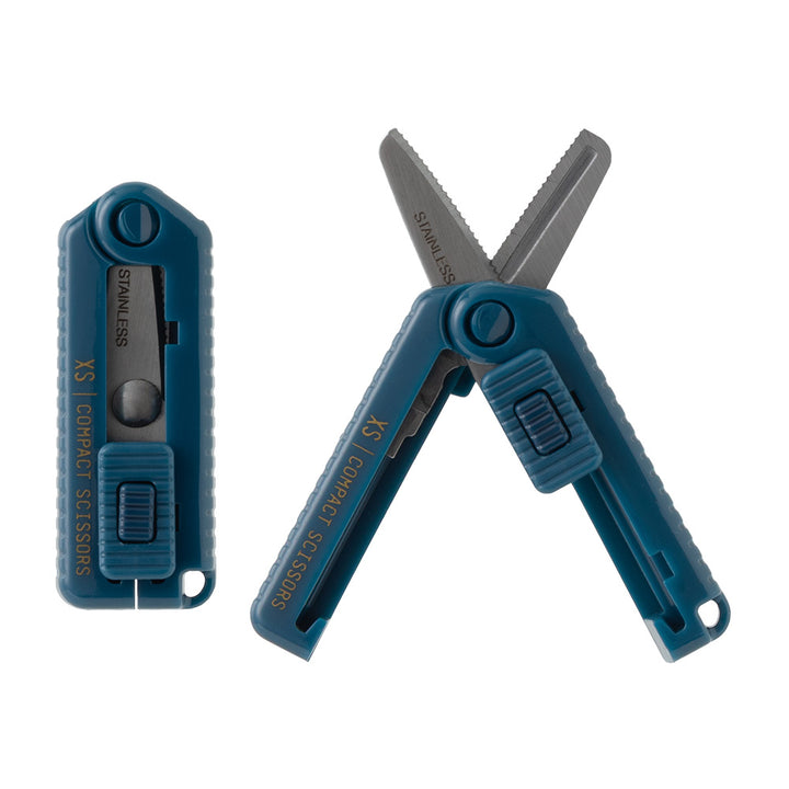 Midori XS Compact Scissors Serrated Navy Blue — side view