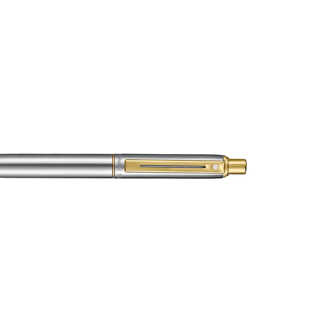 Sheaffer Sentinel Metal 333 Brushed Chrome Ballpoint Pen with Gold Trims (WW31) — Sheaffer ballpoint pen — reliable smooth-writing everyday pen, at Cityluxe Singapore