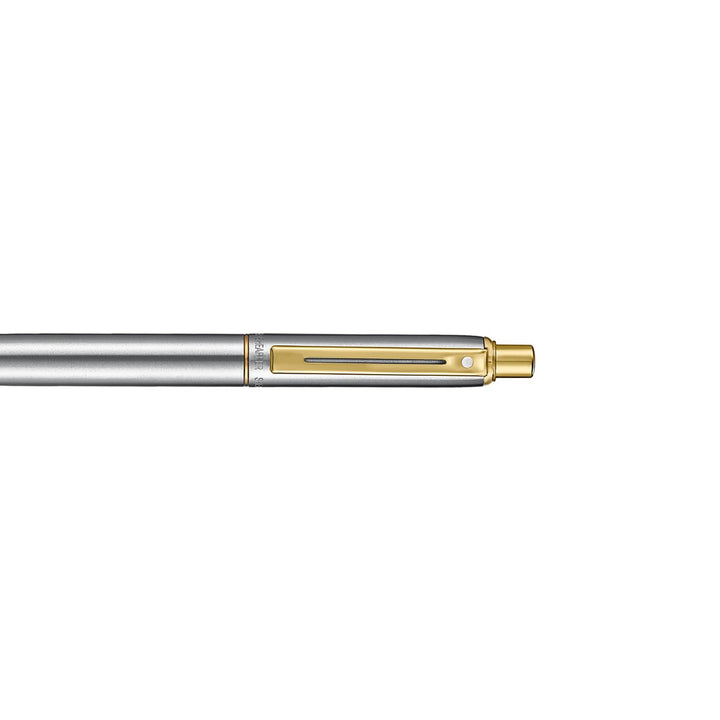 Sheaffer Sentinel Metal 333 Brushed Chrome Ballpoint Pen with Gold Trims (WW31) — Sheaffer ballpoint pen — reliable smooth-writing everyday pen, at Cityluxe Singapore