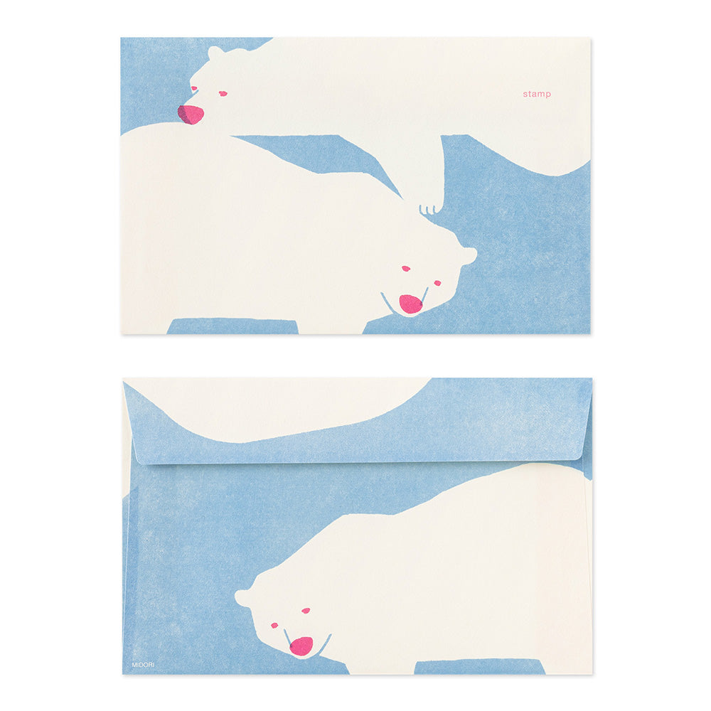 MIDORI Kimagure Easy &amp; Cozy Envelope - Polar Bear — side view