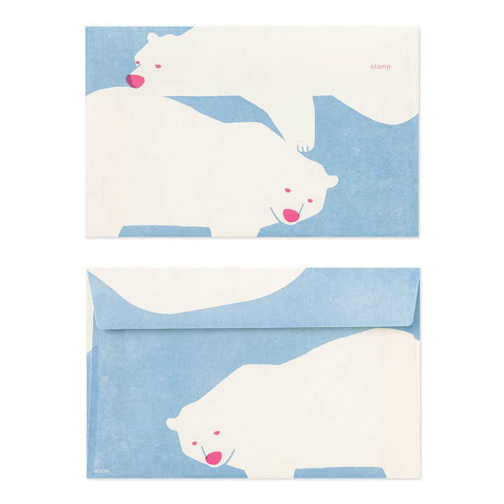 MIDORI Kimagure Easy &amp; Cozy Envelope - Polar Bear — side view