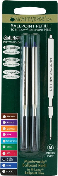 Load image into Gallery viewer, Monteverde Soft Roll Ballpoint Refill To Fit Lamy Ballpoint Pen Blue Black
