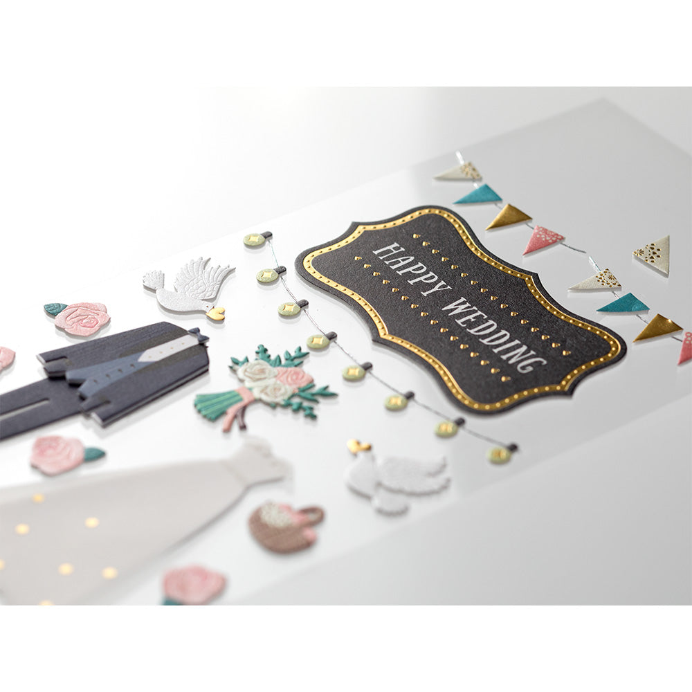 Midori Sticker 358 PaperCraft Museum Title Wedding -Title Seal — Midori decorative sticker — for journaling, planners and scrapbooking, at Cityluxe Singapore
