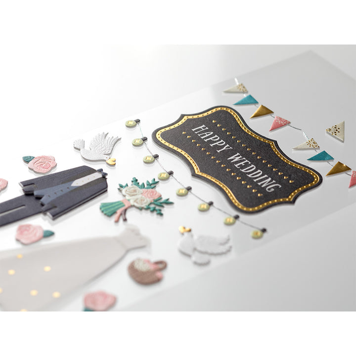 Midori Sticker 358 PaperCraft Museum Title Wedding -Title Seal — Midori decorative sticker — for journaling, planners and scrapbooking, at Cityluxe Singapore