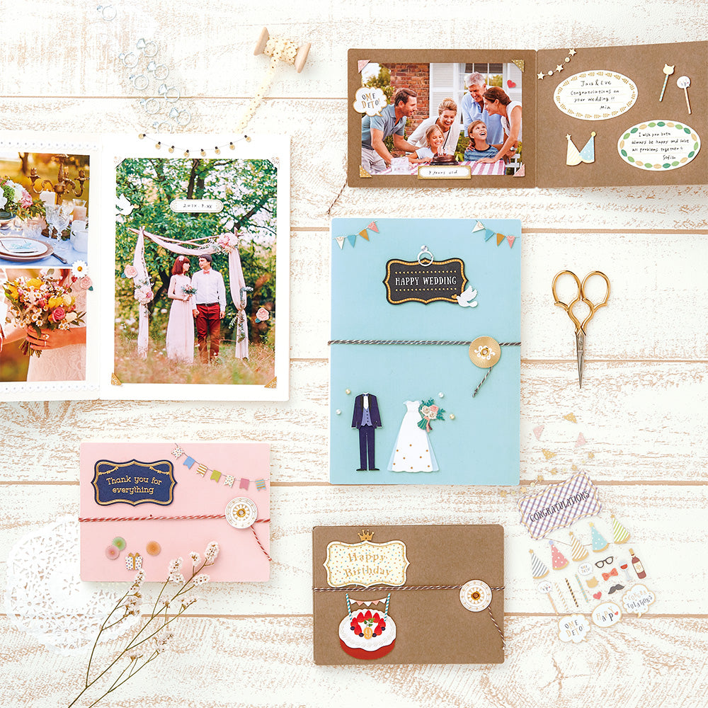 Midori Sticker 358 PaperCraft Museum Title Wedding -Title Seal — Midori decorative sticker — for journaling, planners and scrapbooking, at Cityluxe Singapore