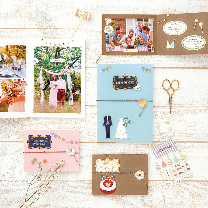 Midori Sticker 358 PaperCraft Museum Title Wedding -Title Seal — Midori decorative sticker — for journaling, planners and scrapbooking, at Cityluxe Singapore