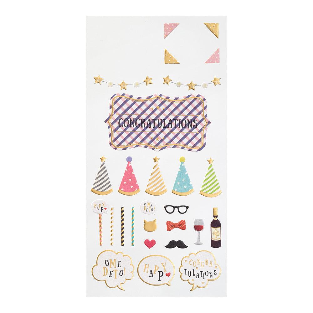 Midori Sticker 2360 PaperCraft Museum Title Congratulations -Title Seal