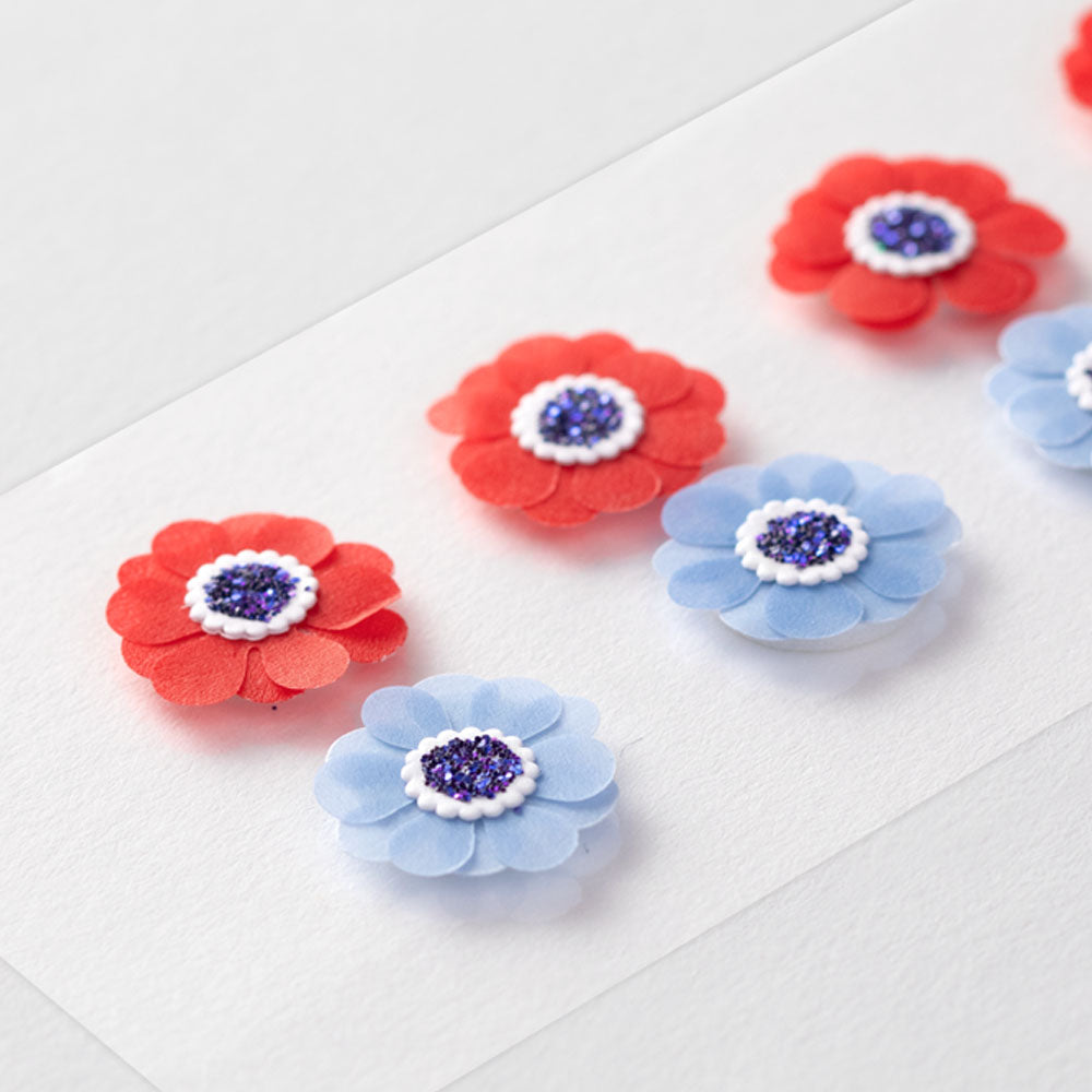 Midori Sticker 2404 PaperCraft Museum Motif Anemone — Midori decorative sticker — for journaling, planners and scrapbooking, at Cityluxe Singapore