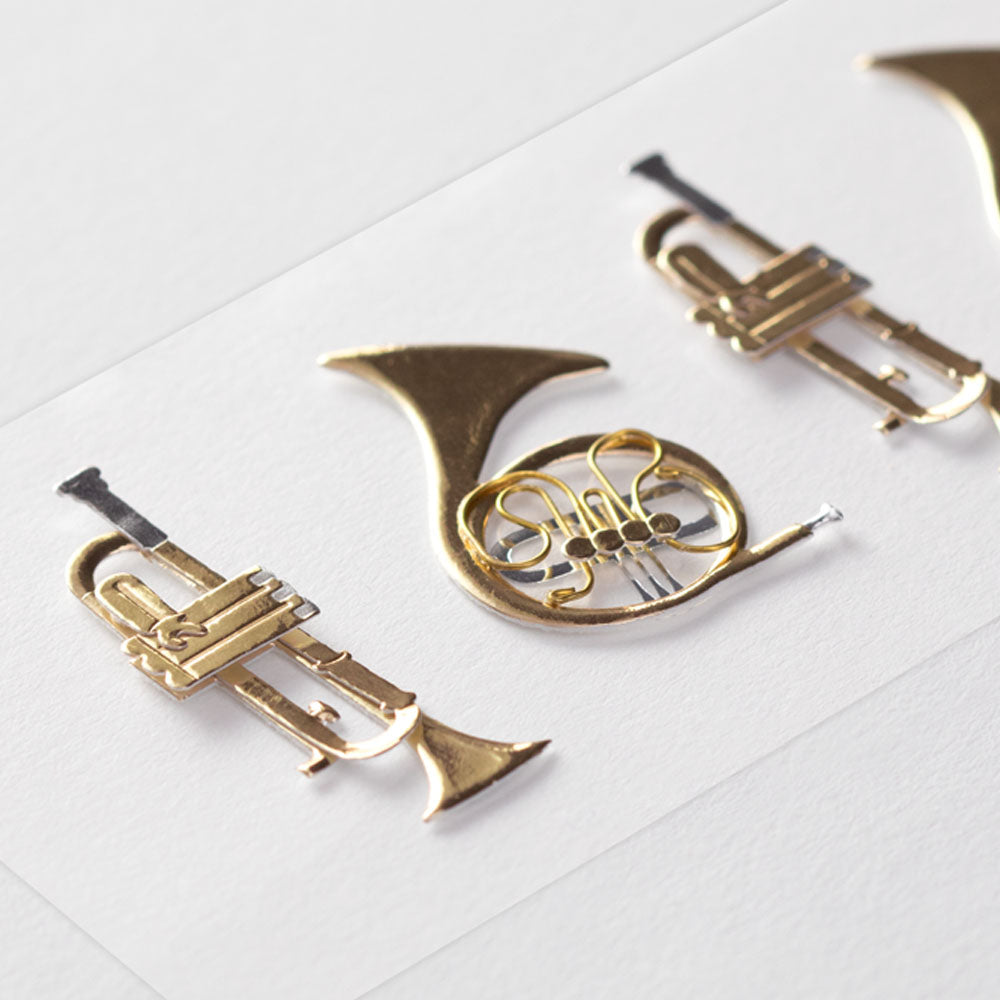 Midori Sticker PaperCraft Museum Sticker 2413 Motif Trumpet