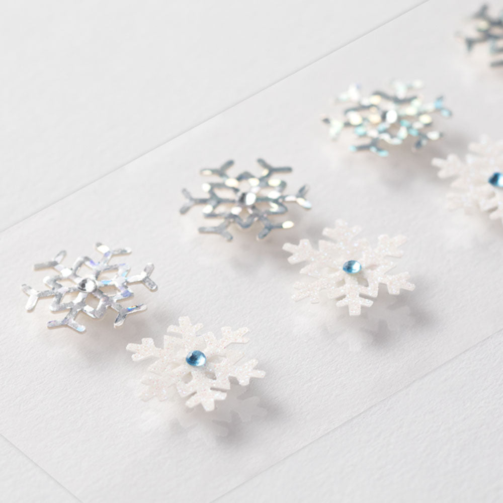 Midori Sticker PaperCraft Museum Sticker 2417 Motif Snow Crystal — Midori decorative sticker — for journaling, planners and scrapbooking, at Cityluxe Singapore