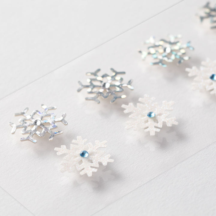 Midori Sticker PaperCraft Museum Sticker 2417 Motif Snow Crystal — Midori decorative sticker — for journaling, planners and scrapbooking, at Cityluxe Singapore