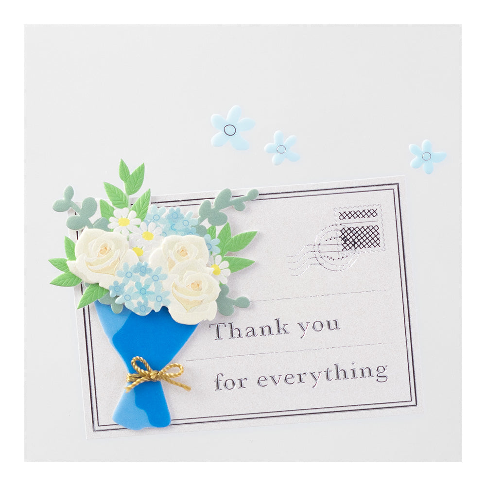 Midori Sticker 2445 PaperCraft Museum Title S Bouquet — Midori decorative sticker — for journaling, planners and scrapbooking, at Cityluxe Singapore