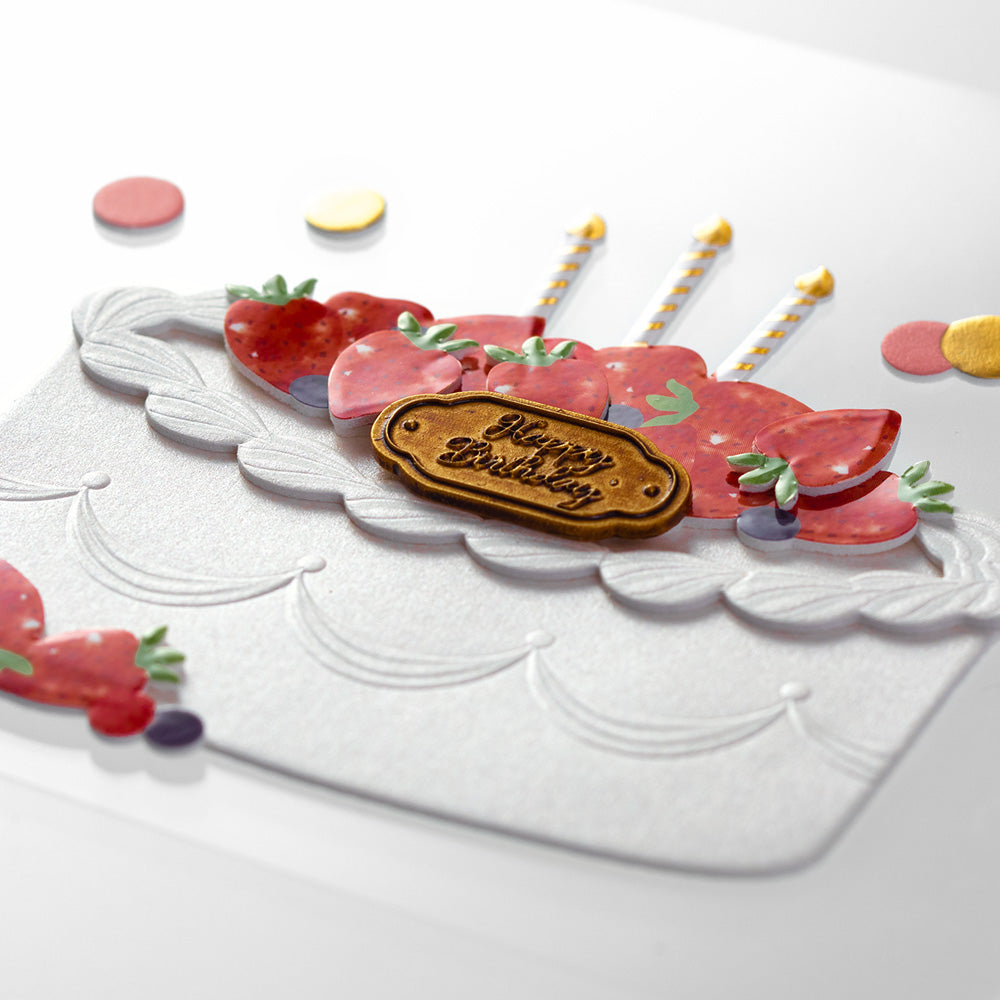 Midori Sticker 2447 PaperCraft Museum Title Birthday Cake — Midori decorative sticker — for journaling, planners and scrapbooking, at Cityluxe Singapore