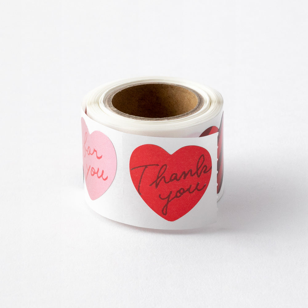Midori Roll Sticker Metalic Heart Red — Midori washi roll sticker — decorative tape sticker for planners and journaling, at Cityluxe Singapore