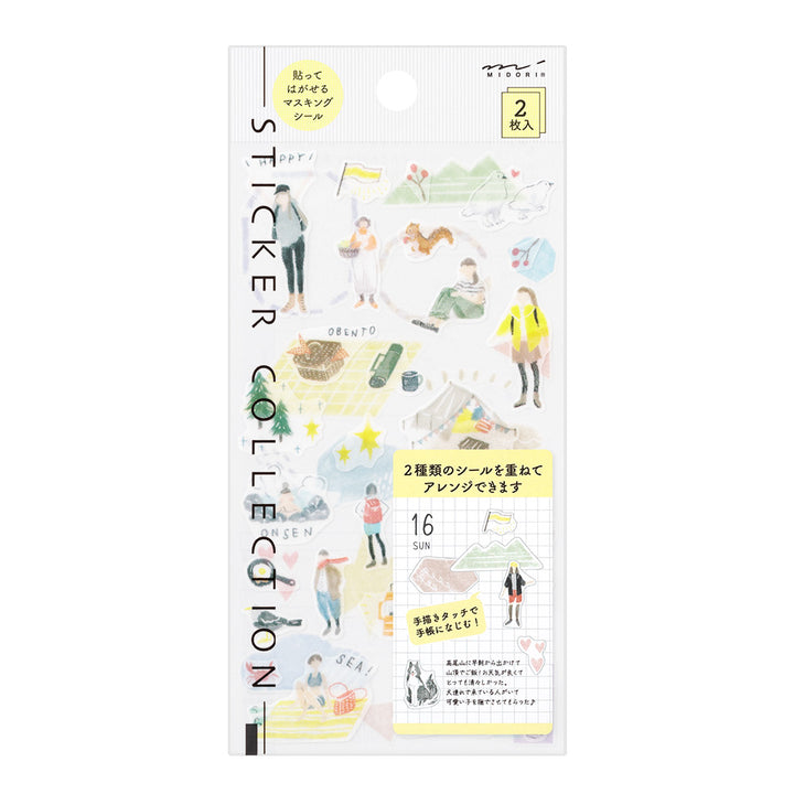 Midori Sticker 2638 (Two Sheets) - Going Out — front view